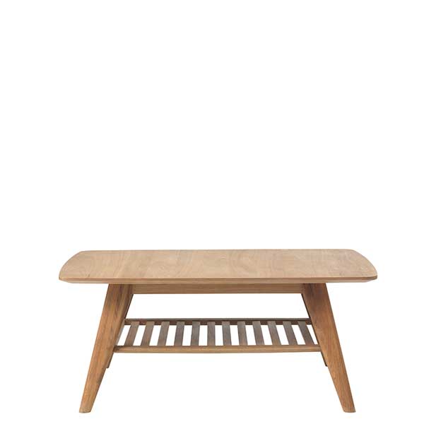 Lund Coffee Table with Shelf Natural Oak