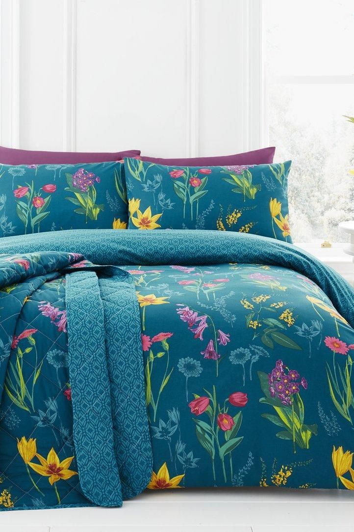 Dreams & Drapes 'Ingrid' Geo Print Foulard Duvet Cover Set in Teal