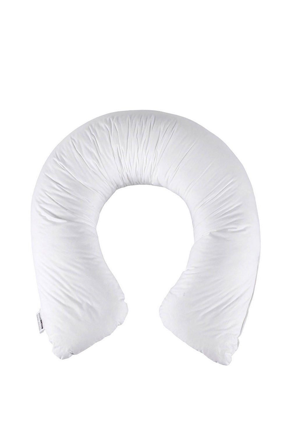 Homescapes U Shaped Comfort Pregnancy Pillow Goose Feather & Down in White