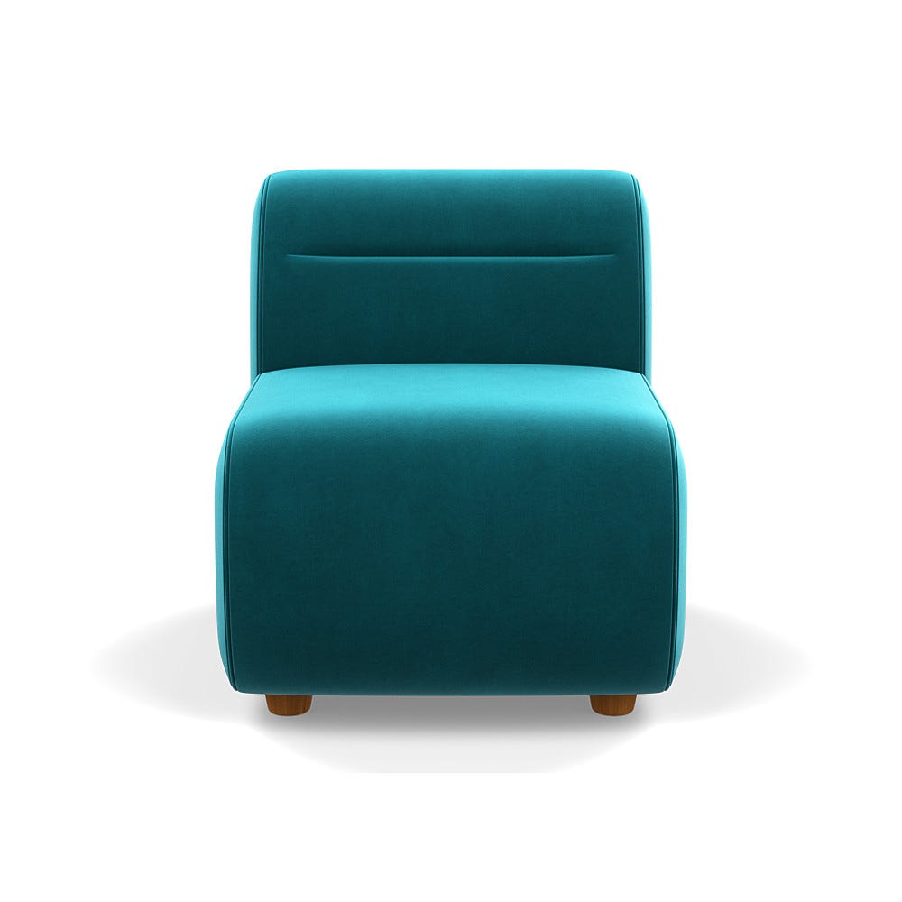Heal's Lilli Small Single Module Smart Velvet Petrol Natural Beech Feet