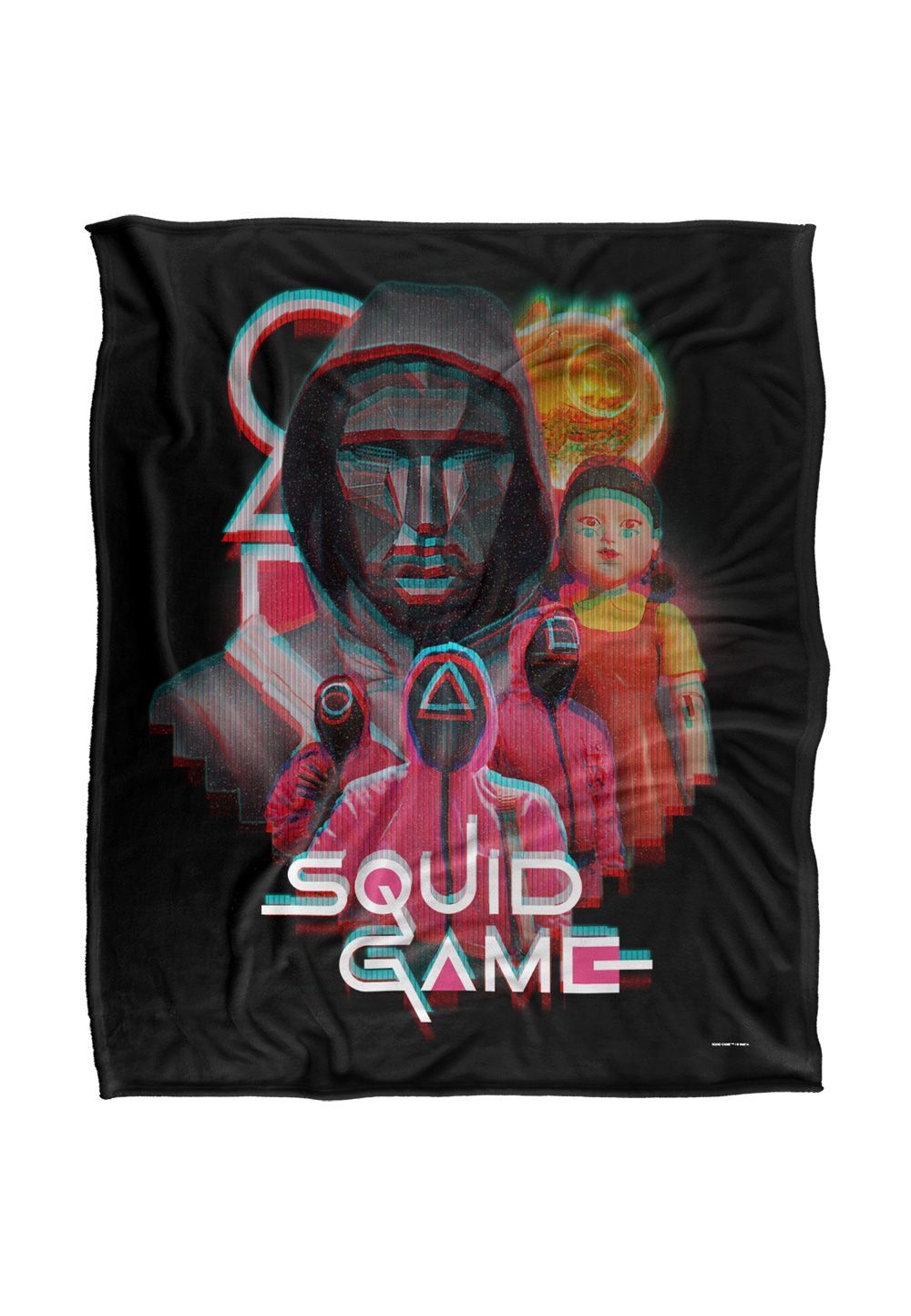 Netflix Squid Game Front Man & Guards Officially Licensed Silky Touch Super Soft Throw Blanket 152 x 127 cm in White
