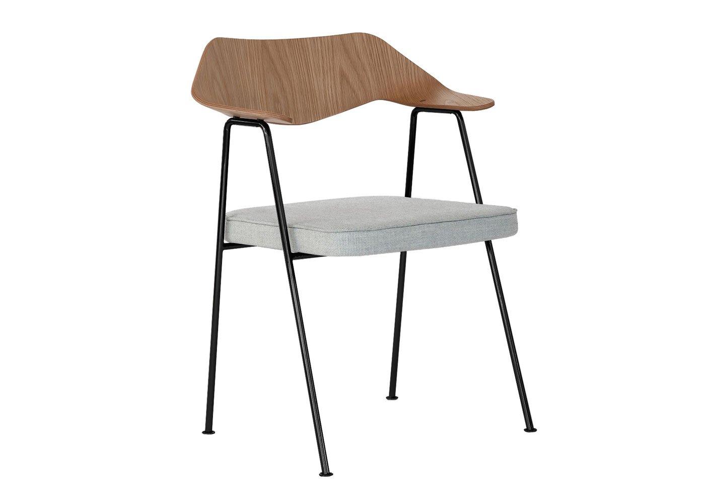 Case 675 Chair Oak Light Grey Seat Black Legs