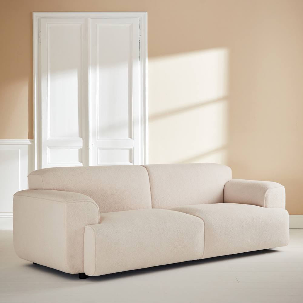 sweeek 3-seater Sofa In Boucle Fabric in Cream