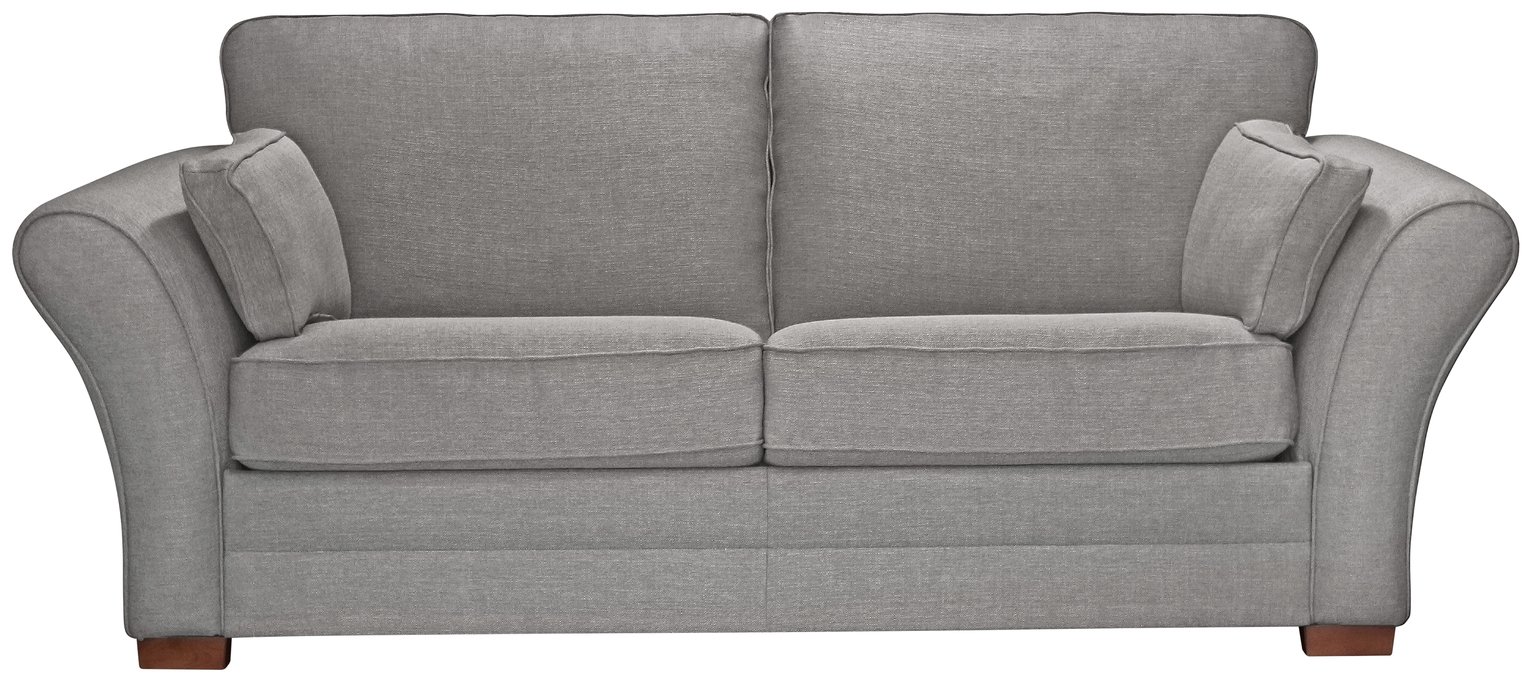 Argos Home Thornton 3 Seater Fabric Sofa Bed -Light Grey