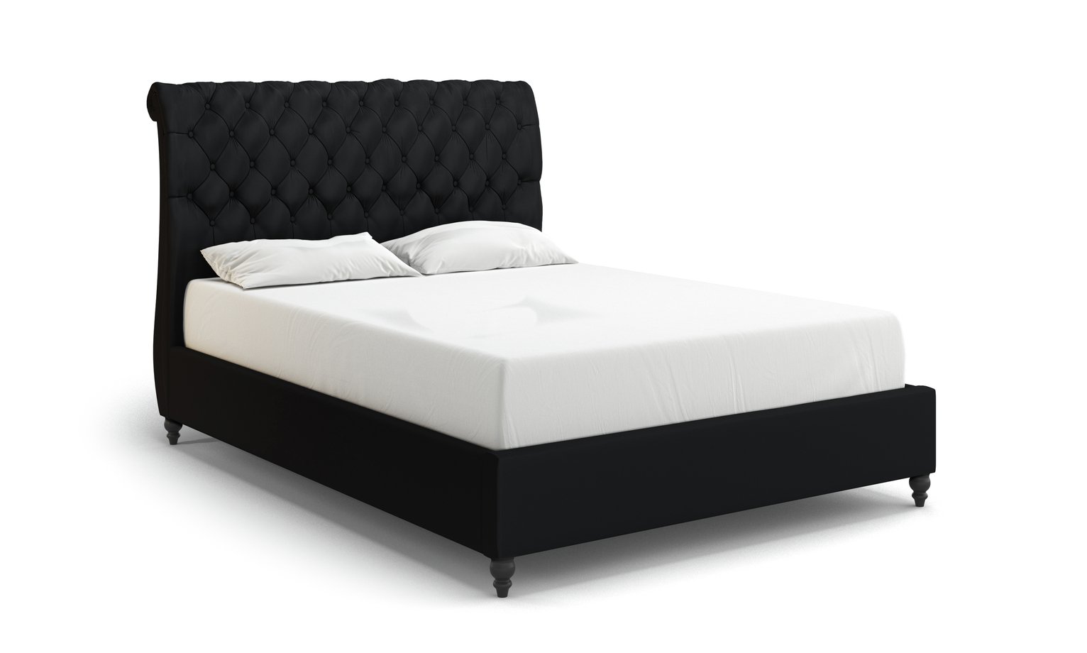 MiBed Cheshire Velvet Superking Bed Frame - Black