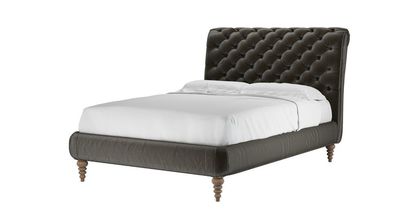 Knightsbridge (No Footboard) Double Bed in Elephant Cotton Matt Velvet - sofa.com