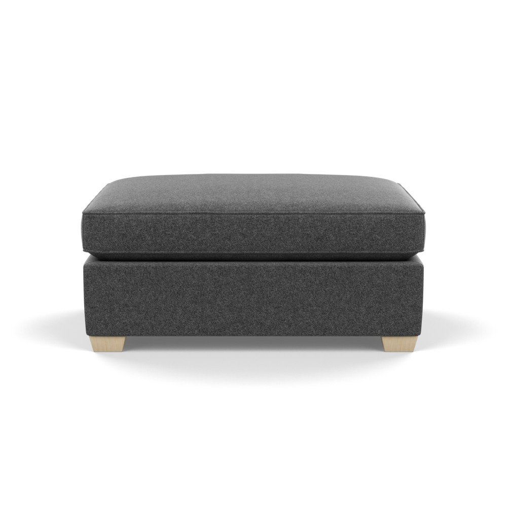 Heal's Torino Footstool Melton Wool Granite Natural Ash Feet