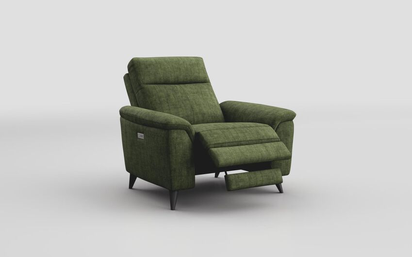 Green Fabric Saliceto Power Recliner Chair