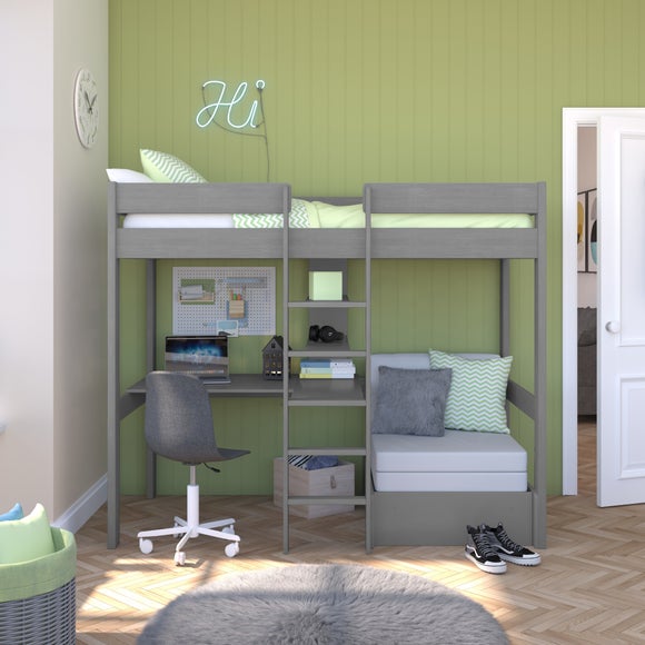 Uno Highsleeper With Chair Bed And Cushion Set Pine