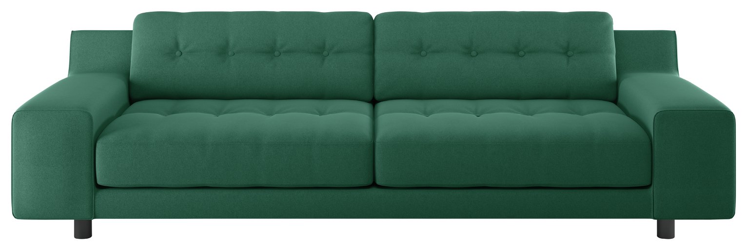 Habitat Hendricks 4 Seater Fabric Sofa - Green