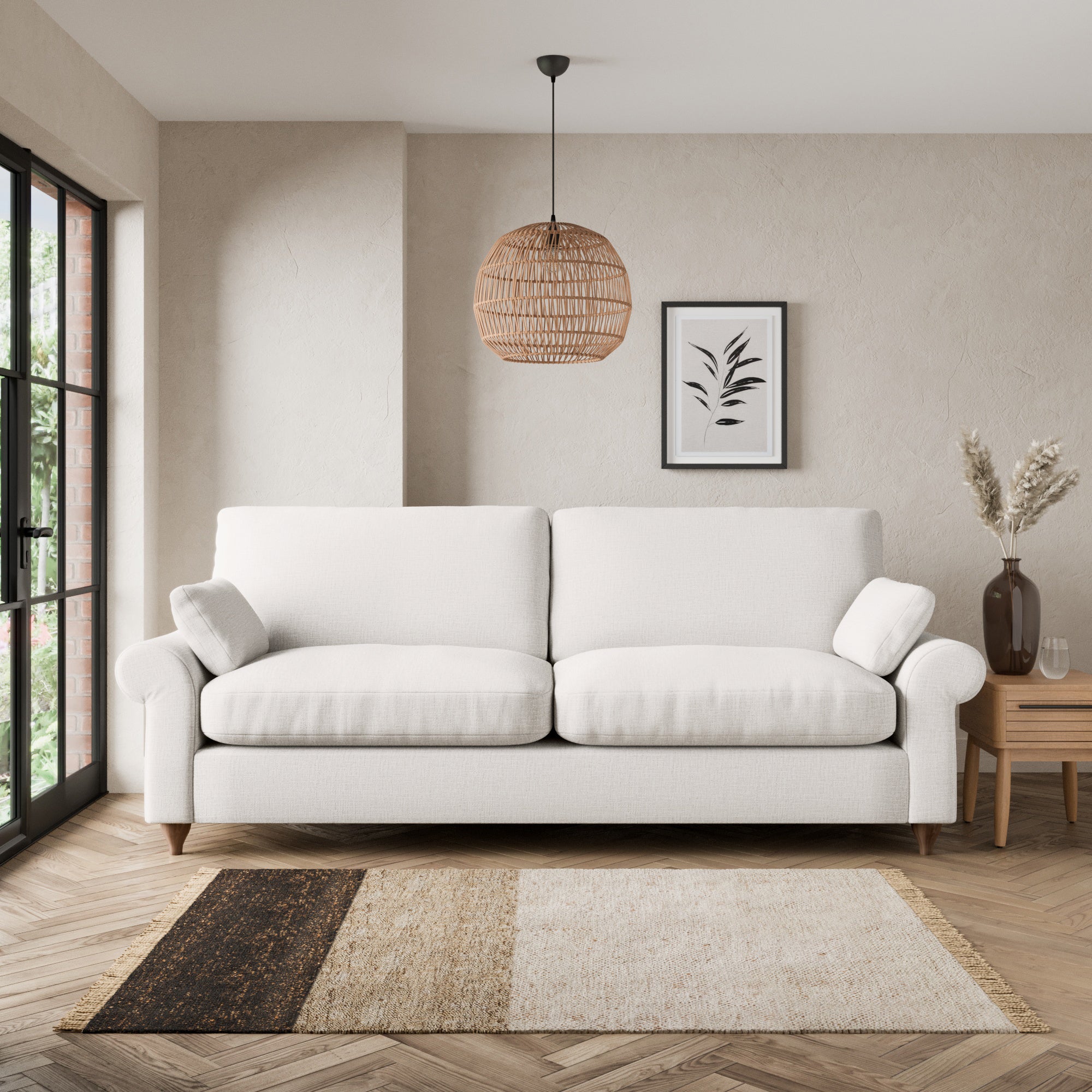 Salisbury Textured Weave 4 Seater Sofa Textured Weave Sandstone