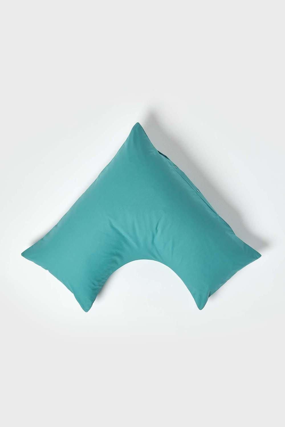 Homescapes Egyptian Cotton V Shaped Pillowcase 200 TC in Teal