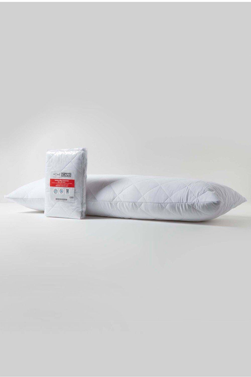 Homescapes Quilted Body Pillow Protector in White