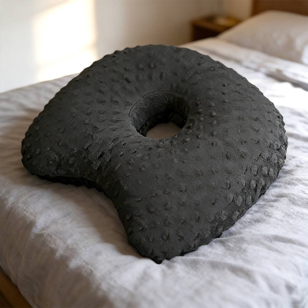 Ventryn Side Sleeper Ear Piercing Pillow Protector Cushion for Pain Relief in Black