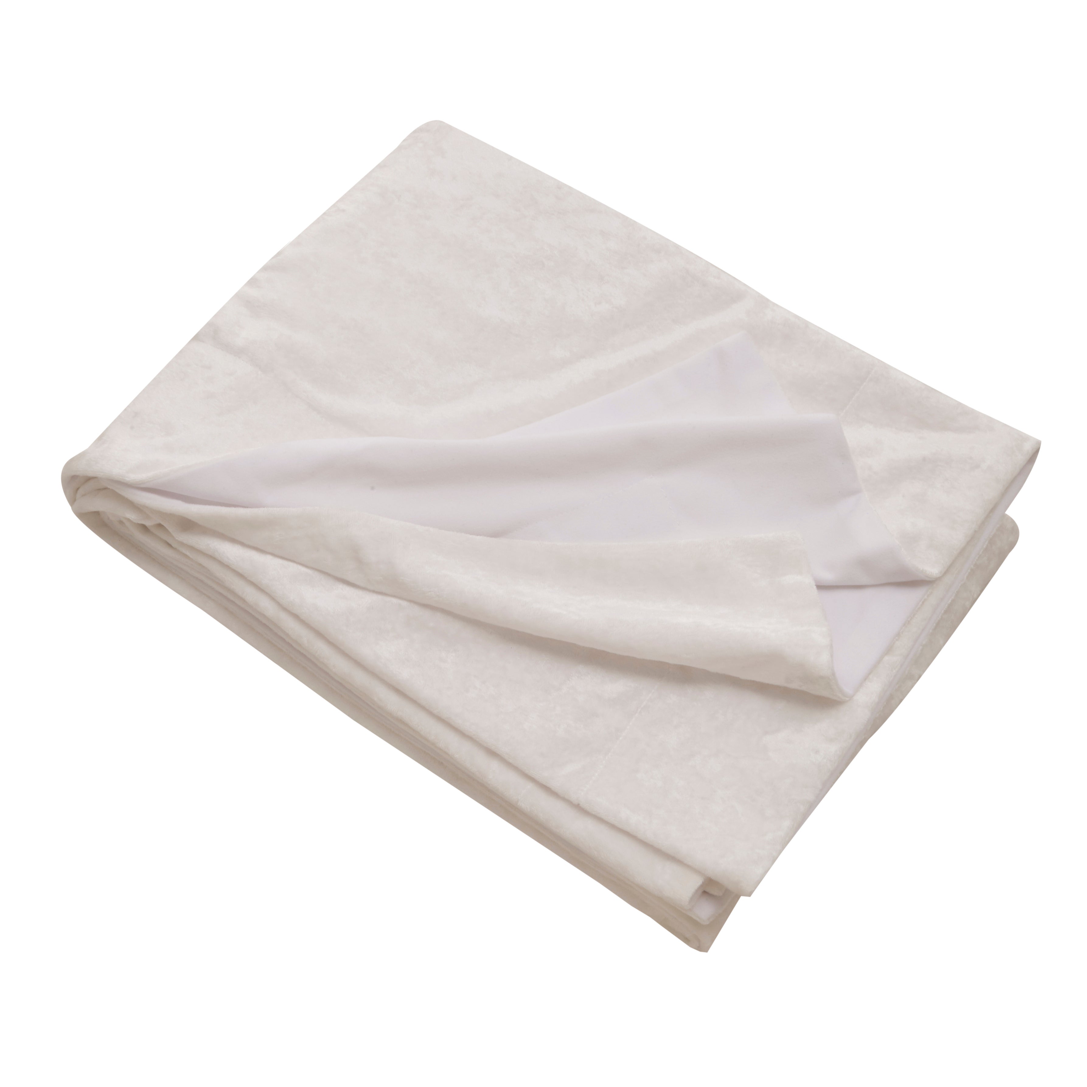 White Crushed Velour Throw White