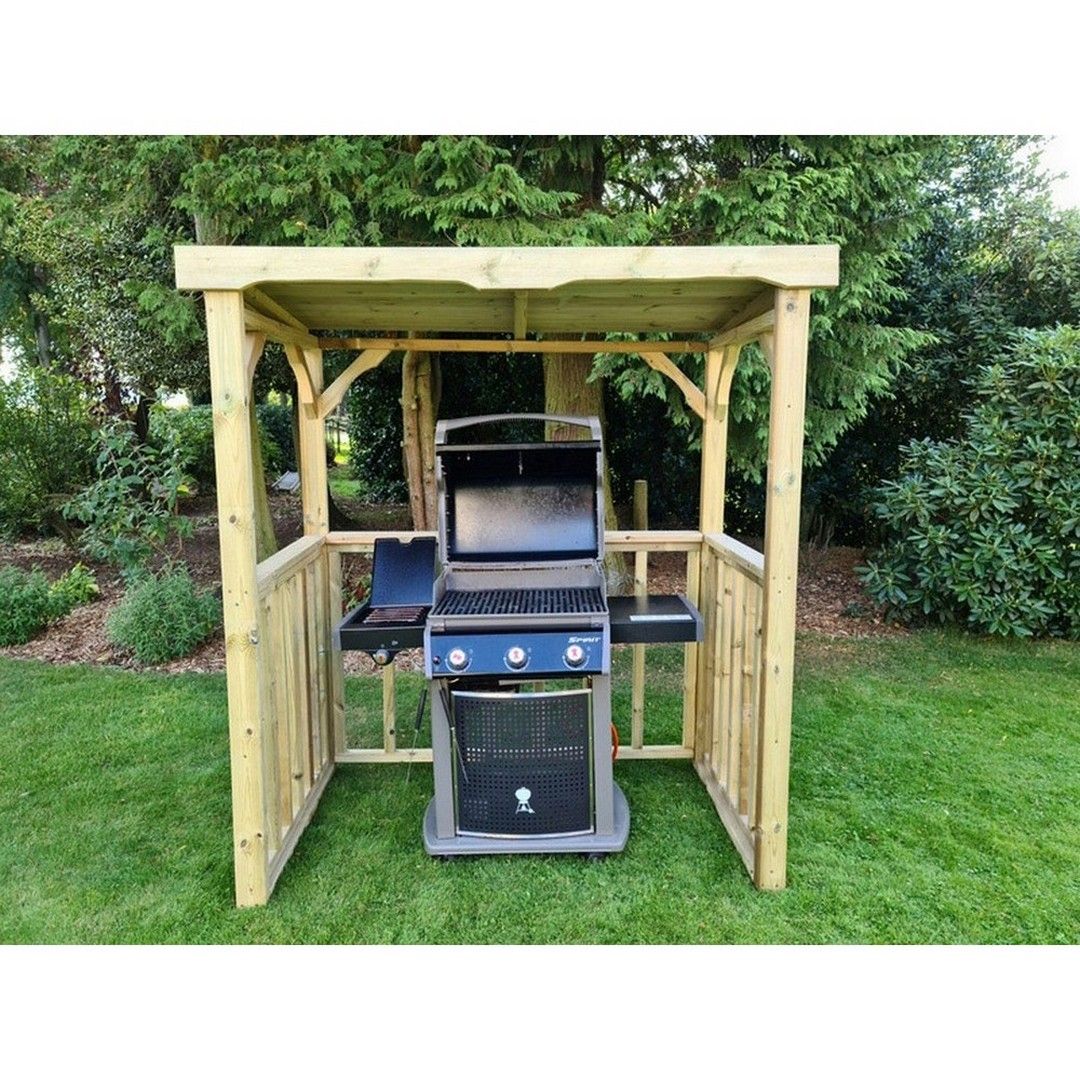 Churnet Valley Garden Furniture Ltd Emily BBQ Hut, Covered Timber gazebo, Min. Assembly Required in Brown