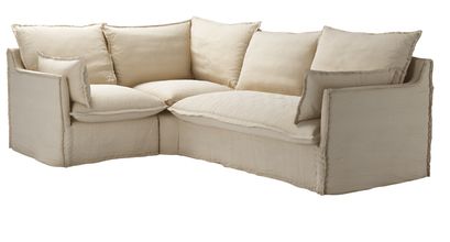 Isaac Asym: LHF Single w RHF 2 Seat Sofabed in Moon Smart Cotton - sofa.com