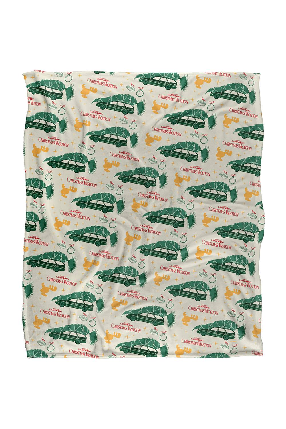 Warner Brothers Christmas Vacation 152x127 cm Tree & Moose Pattern Soft Throw Blanket