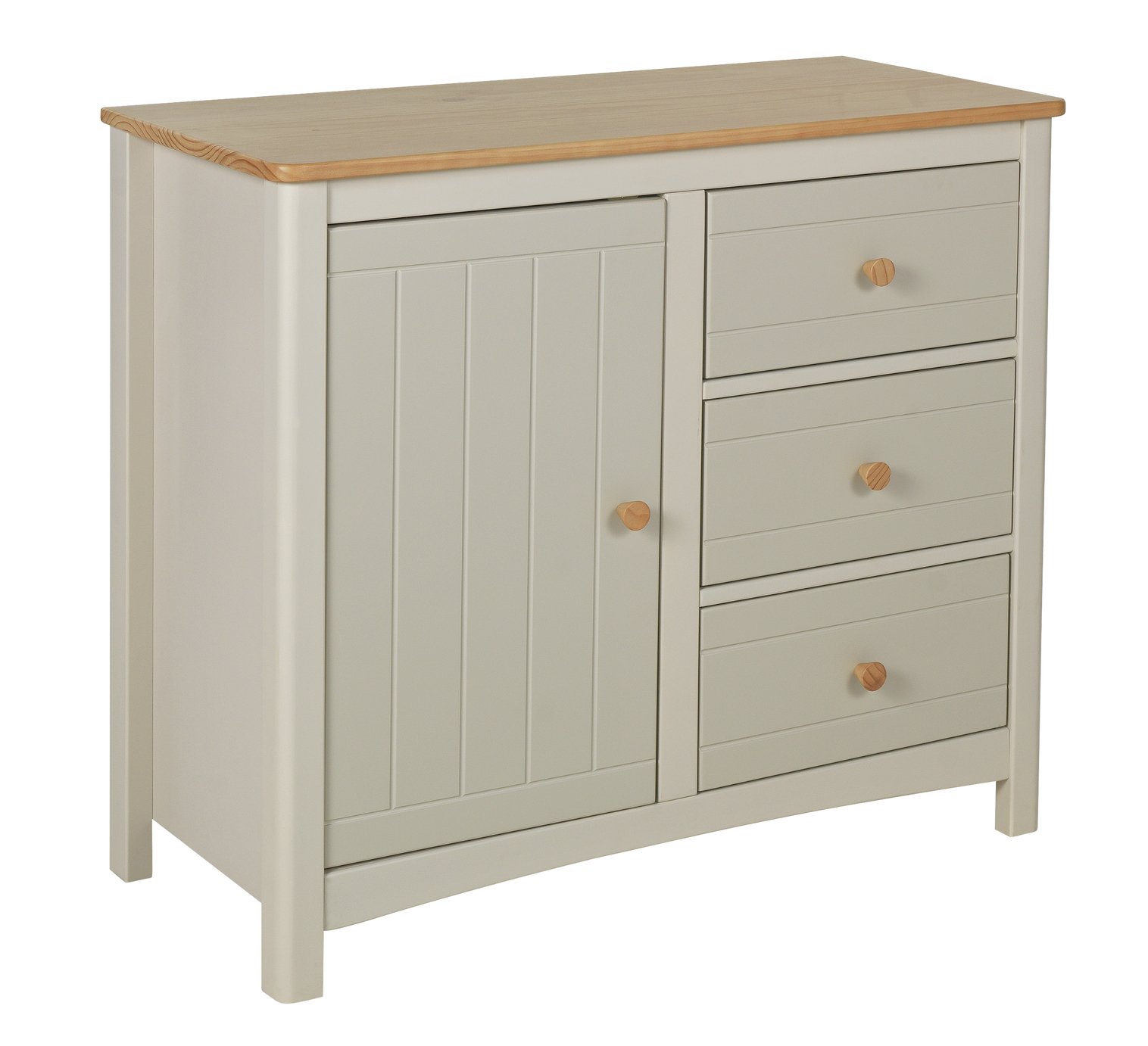 Habitat Bournemouth 1 Door 3 Drawer Sideboard -Light Grey