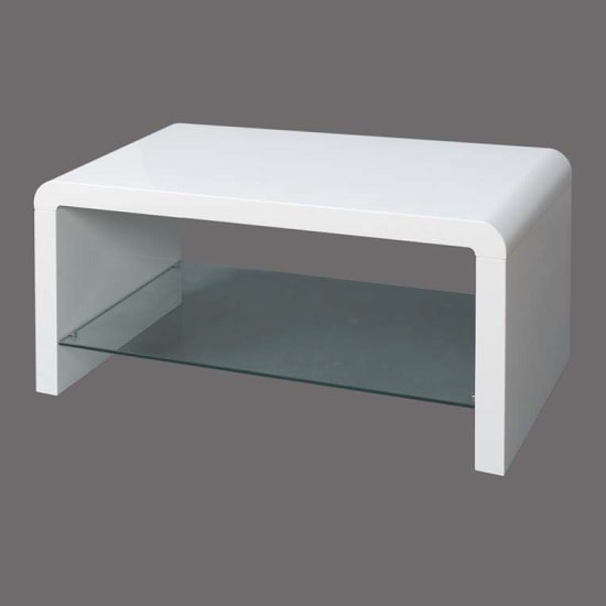 Norset Modern Coffee Table Rectangular In White Gloss