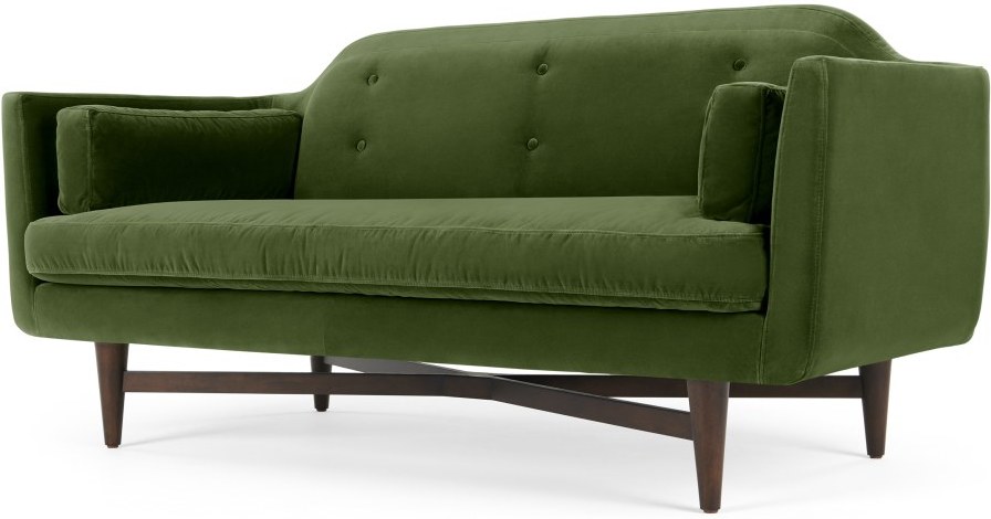 Imani Large 2 Seater Sofa, Grass Cotton Velvet