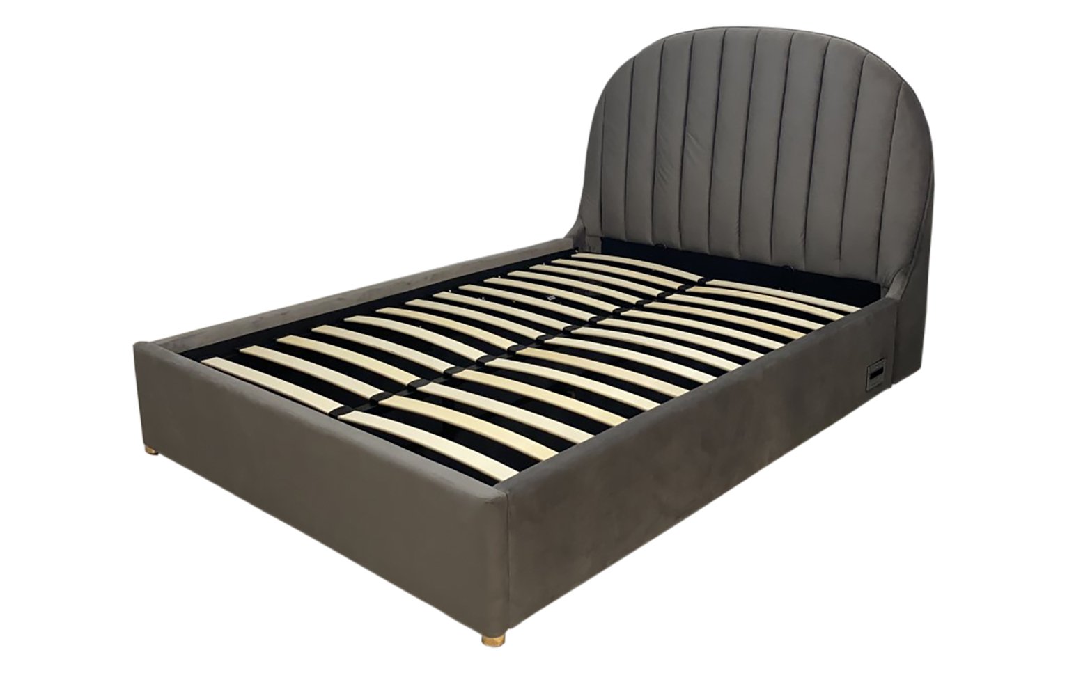 Koble Freya Ottoman Smart Velvet Double Bed Frame - Grey