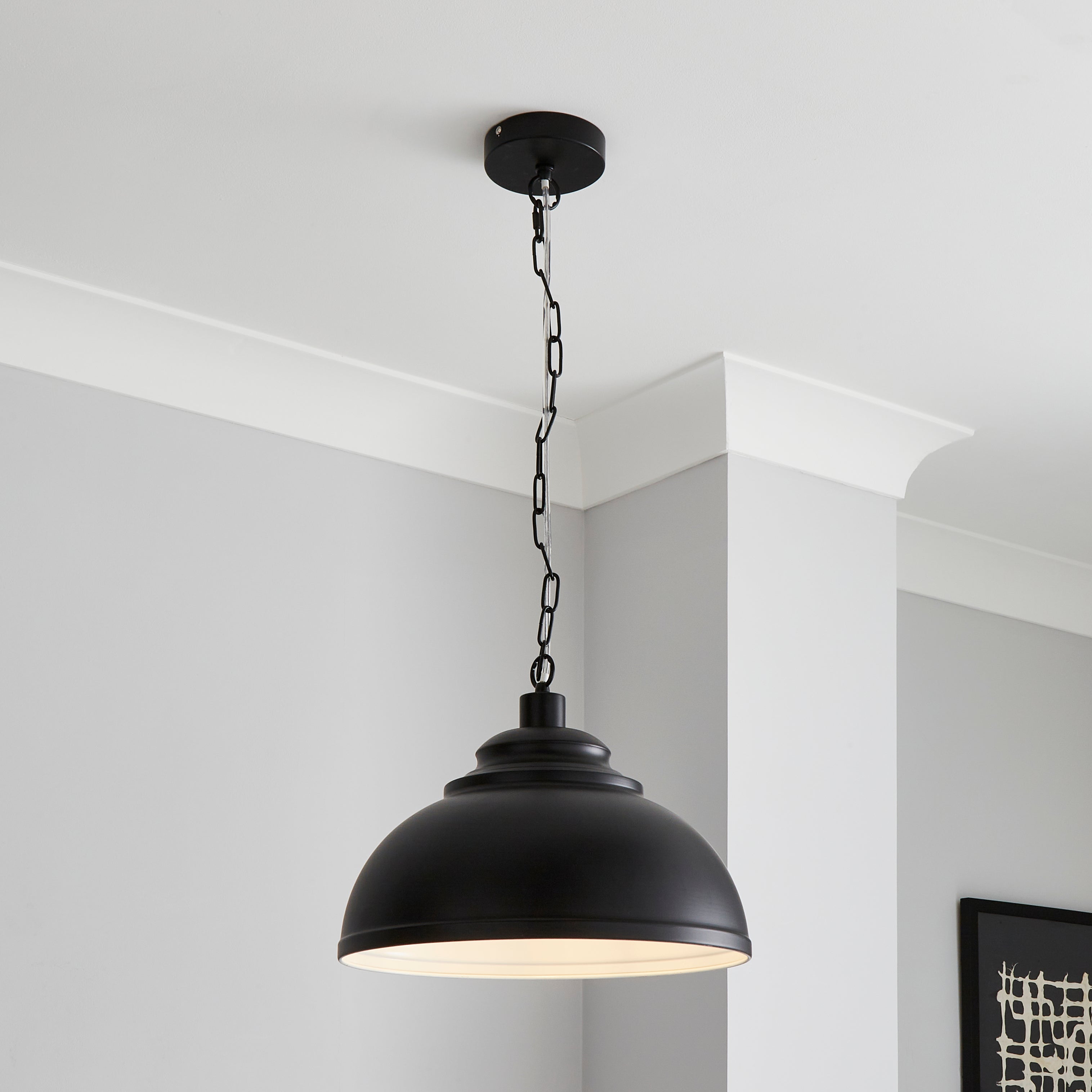 Galley Black Ceiling Fitting 40cm Black