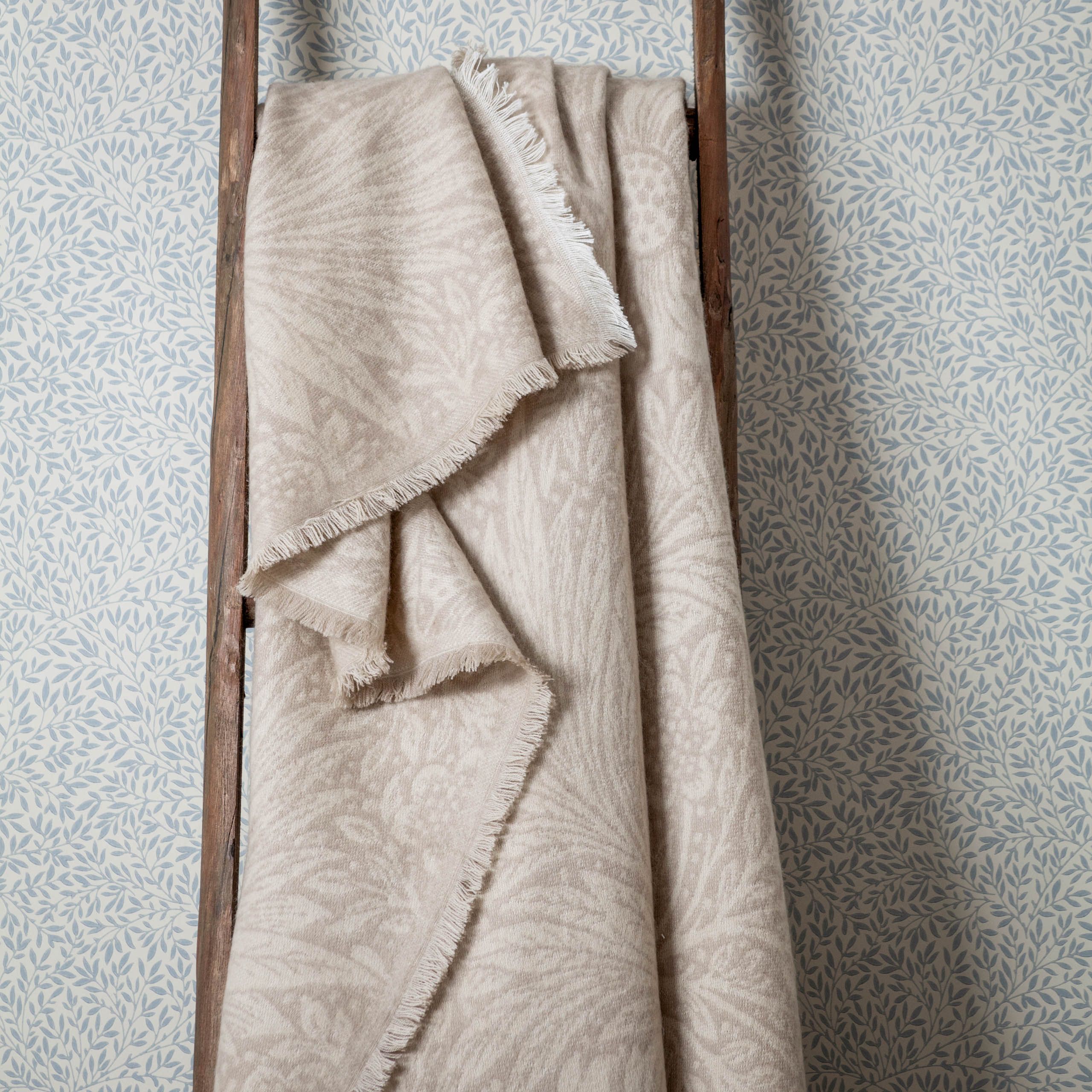 Morris & Co Marigold Jacquard Throw in Stone