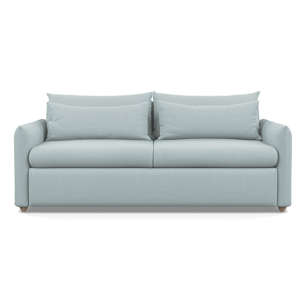 Heal's Pillow 4 Seater Sofa Brushed Cotton Mist Natural Feet