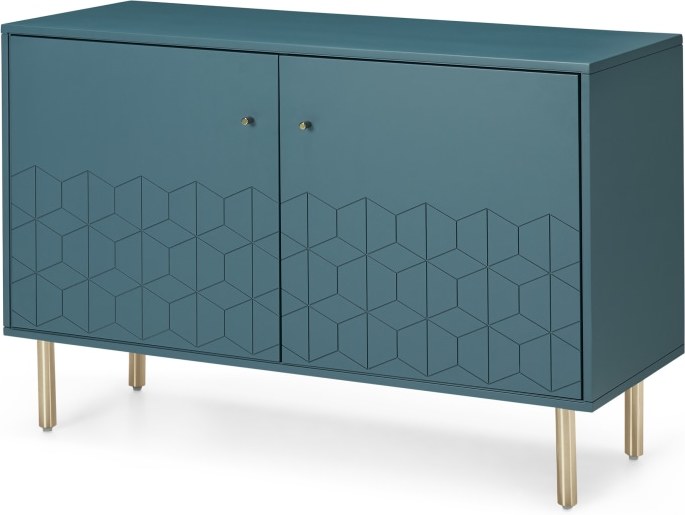 Hedra Sideboard, Teal and Brass