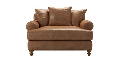 Teddy Loveseat Sofabed in Tan Vintage Leather - sofa.com