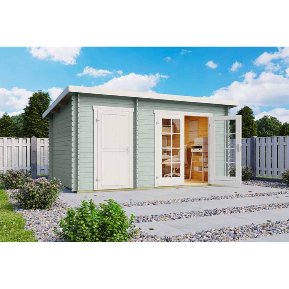 Lasita Maja Ltd Belmont 1-Log Cabin, Garden Room, Home Office - L420xW288.8xH222.3 cm in Light Tan 2