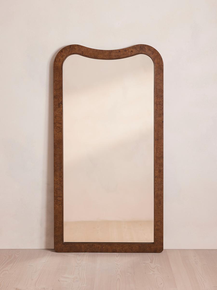 Matilda Floor Mirror, Oak Burl