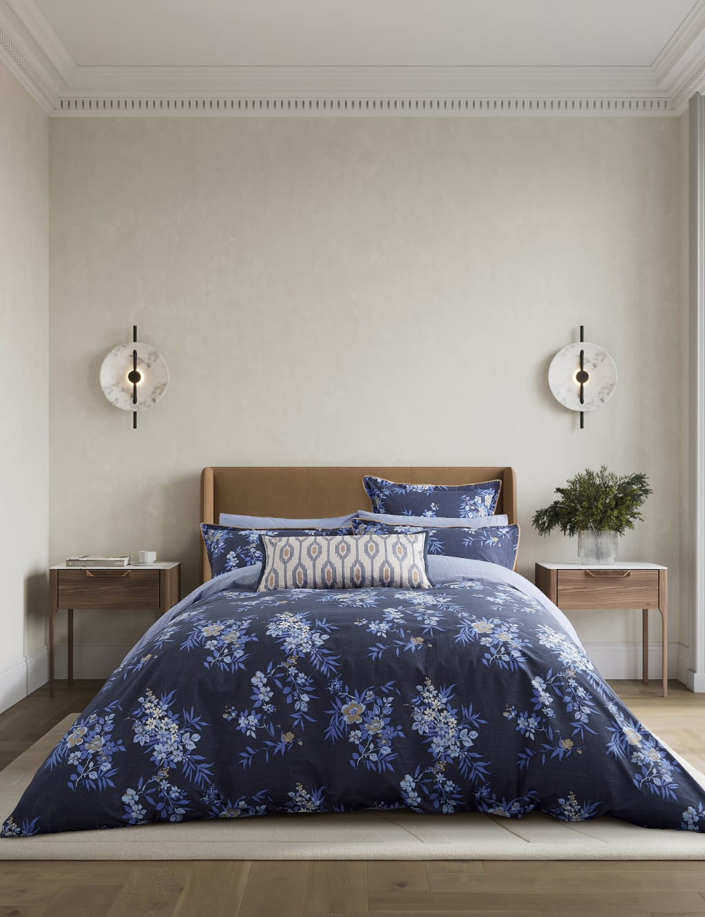 Bedeck of Belfast 2 Pack Pure Cotton Nahla Pillowcases Cobalt