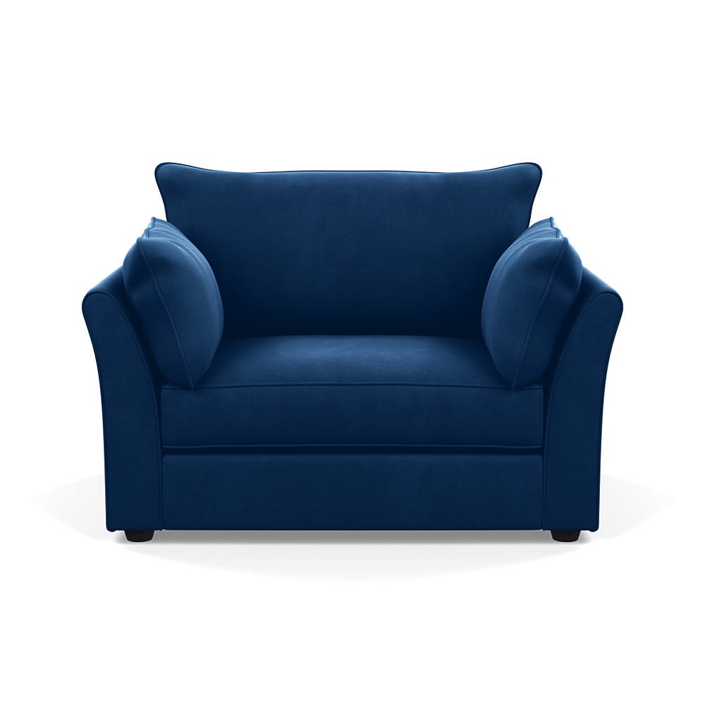 Heal's Tailor Loveseat Velvet Petrol Black Beech Feet