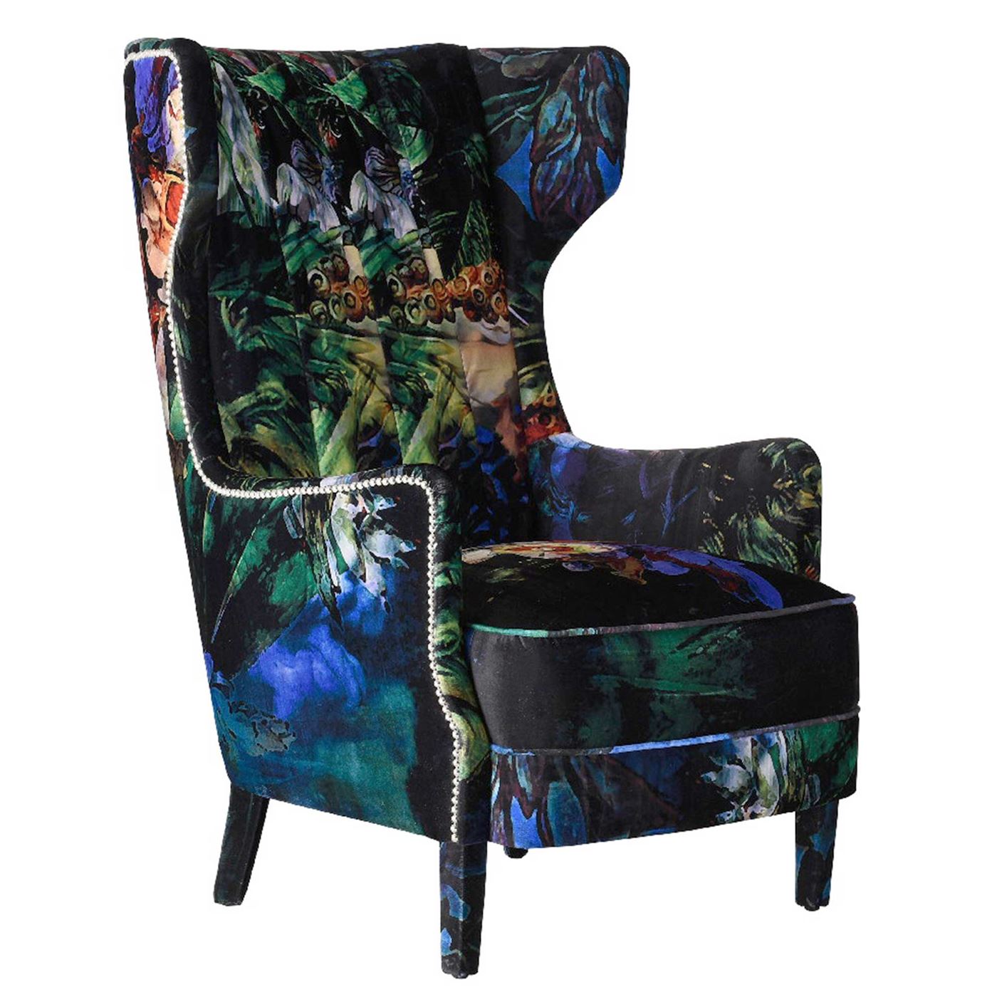 Timothy Oulton Manor Accent Chair - Patterned Velvet - W80 x D92 x H114cm - Barker & Stonehosue