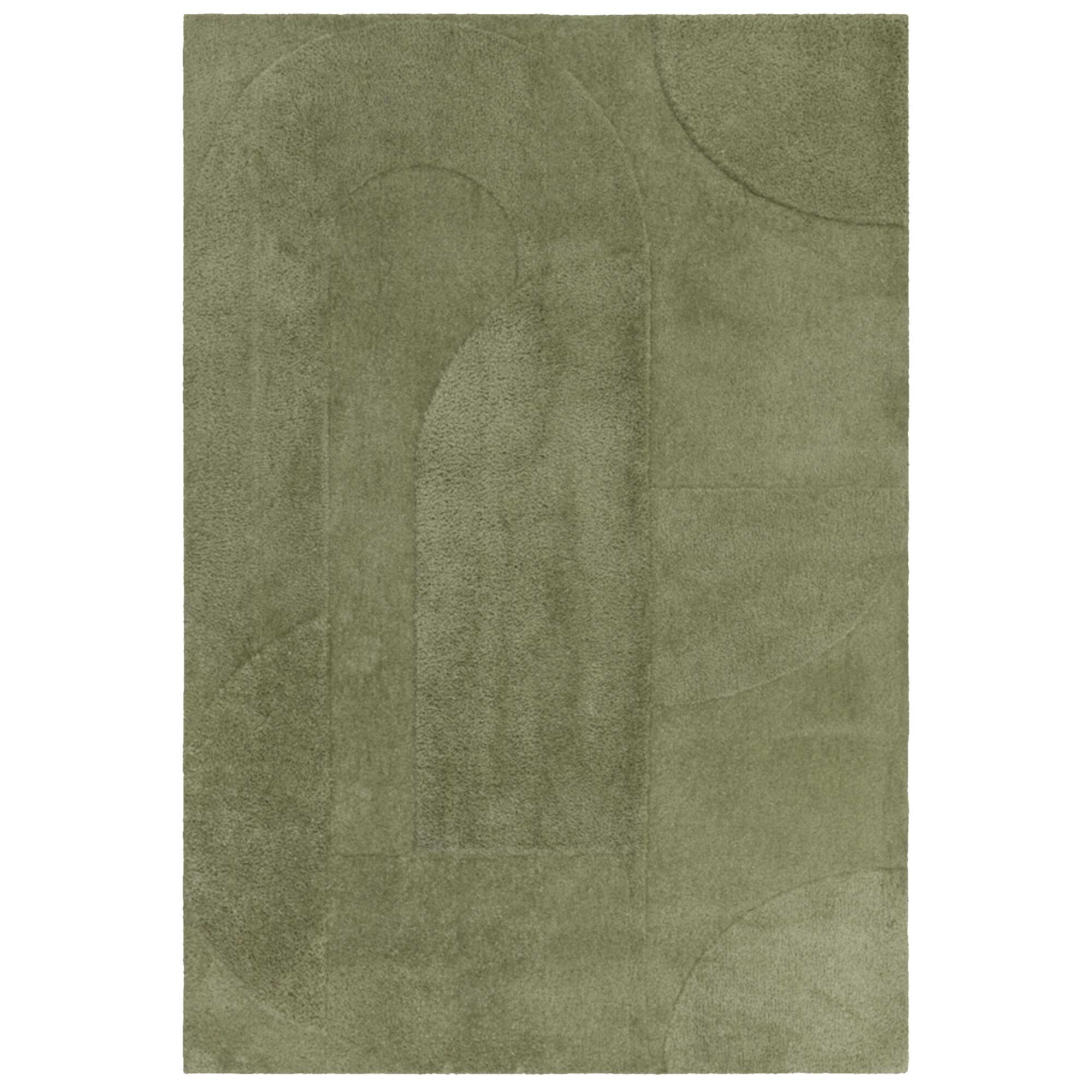 ILLUSION 160X230CM GREEN RUG, Square Polyester | Barker & Stonehouse