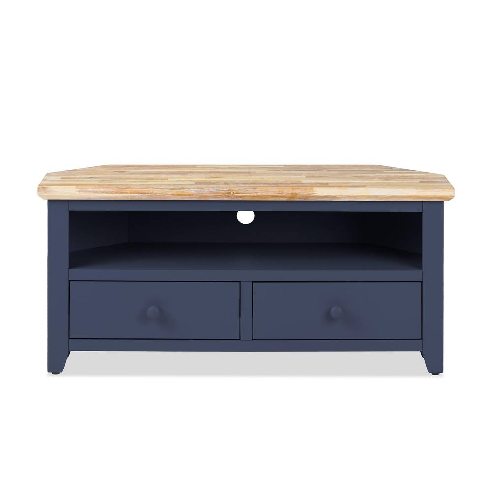 Statement Furniture Florence Corner TV Unit With 2 Drawers & Shelf in Navy