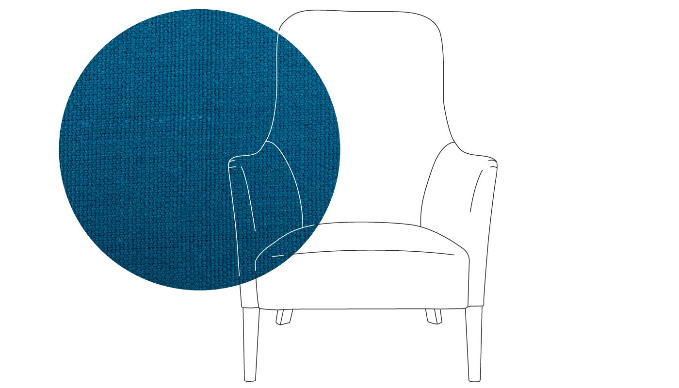 Pinch Pendel Armchair Cabot Pure Linen Cobalt Bay Oak Feet