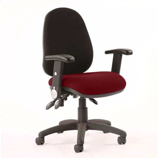 Luna III Office Chair With Ginseng Chilli Seat Adjustable Arms
