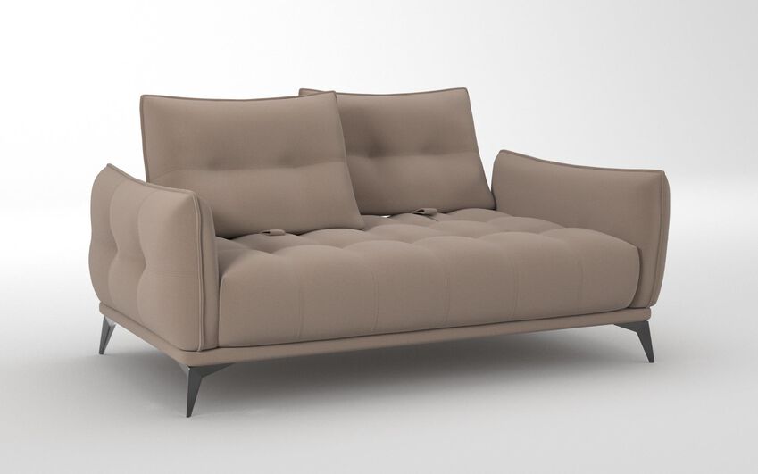 Beige Fabric Ostellato 2 Seater Sofa with Adjustable Back Rest