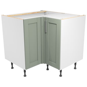 Wickes Ohio Reed Green Shaker Corner Base Unit - 925mm