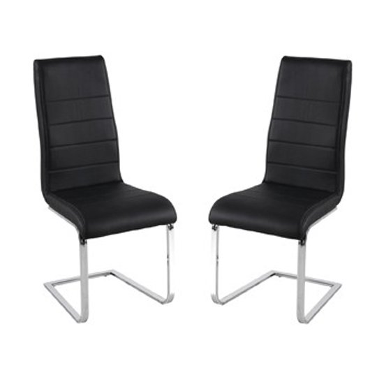 Evolve Black Finish Dining Chairs In Pair