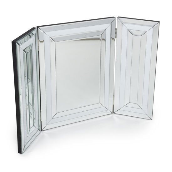Liberty Dressing Table Mirror In Silver And White Gloss Frame
