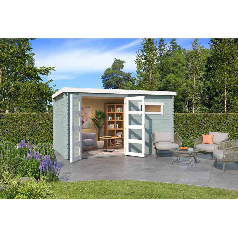 Lasita Maja Ltd Augusta-Log Cabin, Garden Room, Home Office - L400xW254.9xH216.6 cm in Light Brown 5