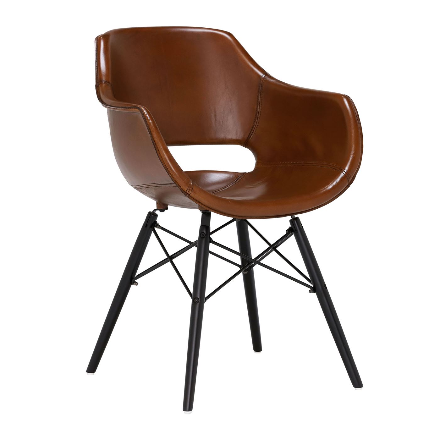 Acker Dining Chair , Light Brown Gloss