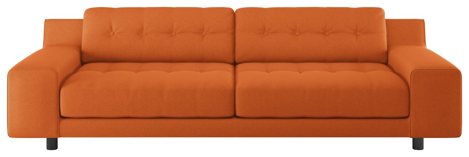 Habitat Hendricks 4 Seater Fabric Sofa - Orange