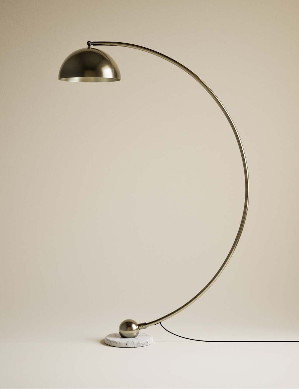 M&S Arc Curved Floor Lamp Antique Brass