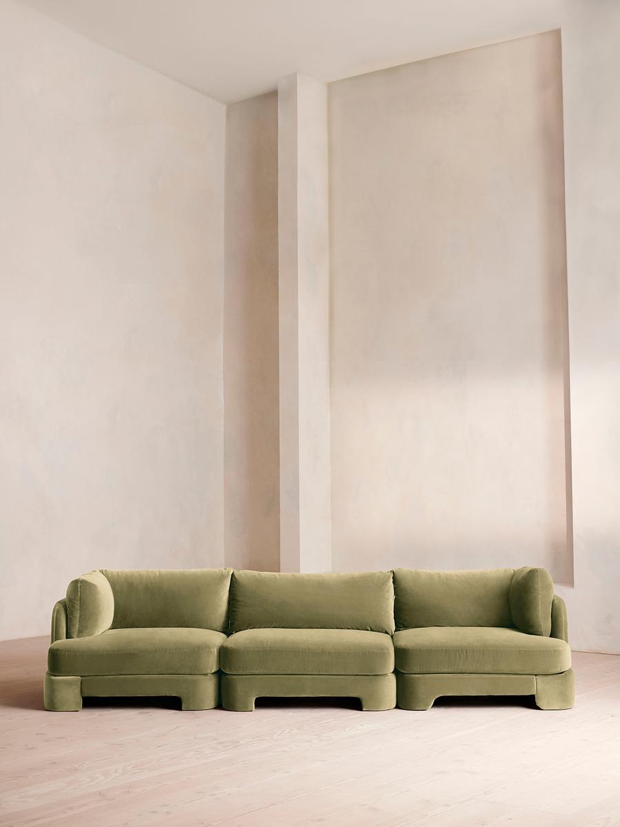 Odell Deeper Sit Modular Sofa, Four Seater, Velvet Lichen