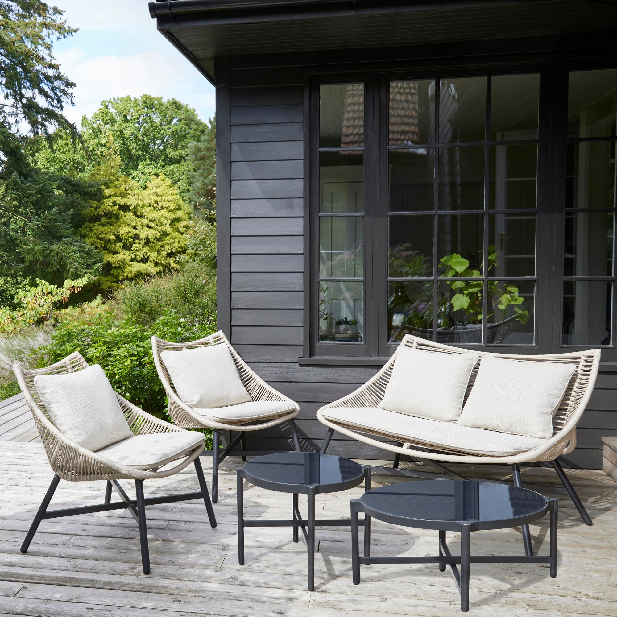 Singapore 4 Seater Conversation Set Natural (Brown)